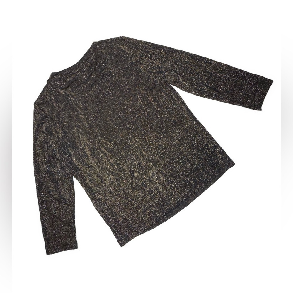 DKNY Metallic Shimmer Cutout Long Sleeve Top NWT Size Small - Picture 4 of 8